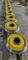 EN 10204 çap 640mm raylı kamyon römork tekerlekleri sarı boya rengi ile