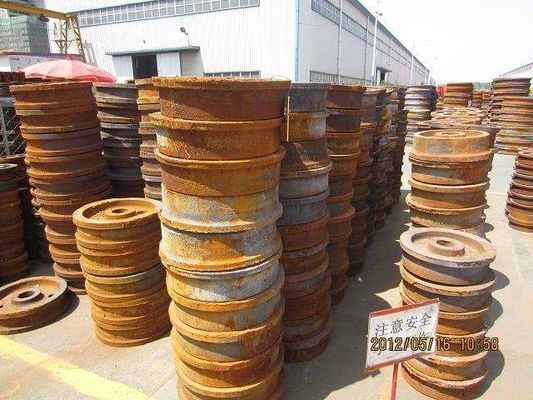 Kum Döküm Çelik Ray Tekerlekleri, 500mm Tren Araba Tekerlekleri Elektrolizle Yüzey